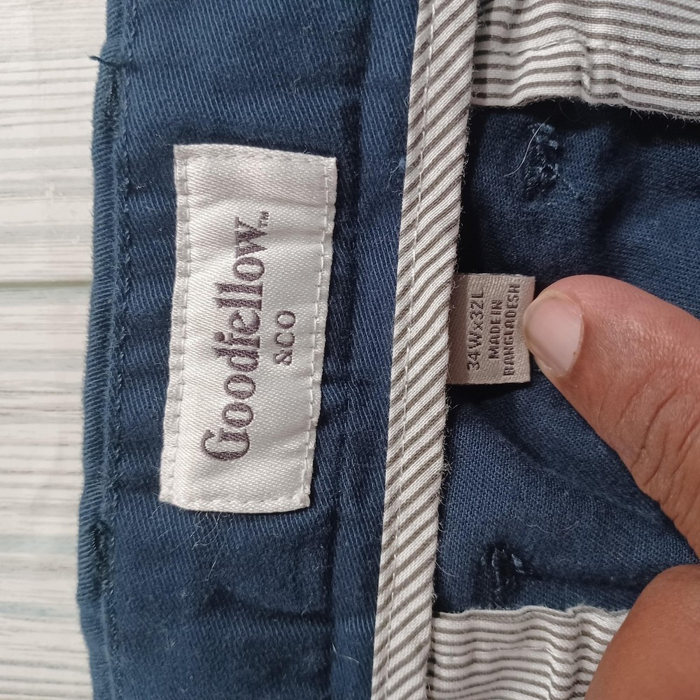 Goodfellow & Co Pants Mens 34x32 Blue The Every Wear Chino Slim Fit Casual - Picture 4 of 7